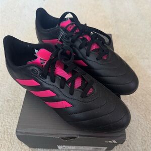 Adidas Black and Pink Soccer cleats size 5.5y